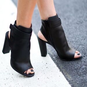 Vince Brigham Open-Toe Heeled Booties